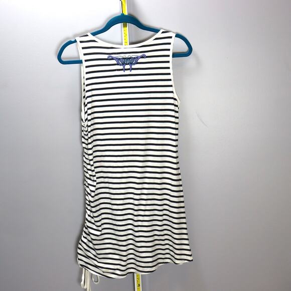 Johnny Was Los Angeles Striped Embroidered Sleeveless Tunic Dress Size M - Picture 2 of 3